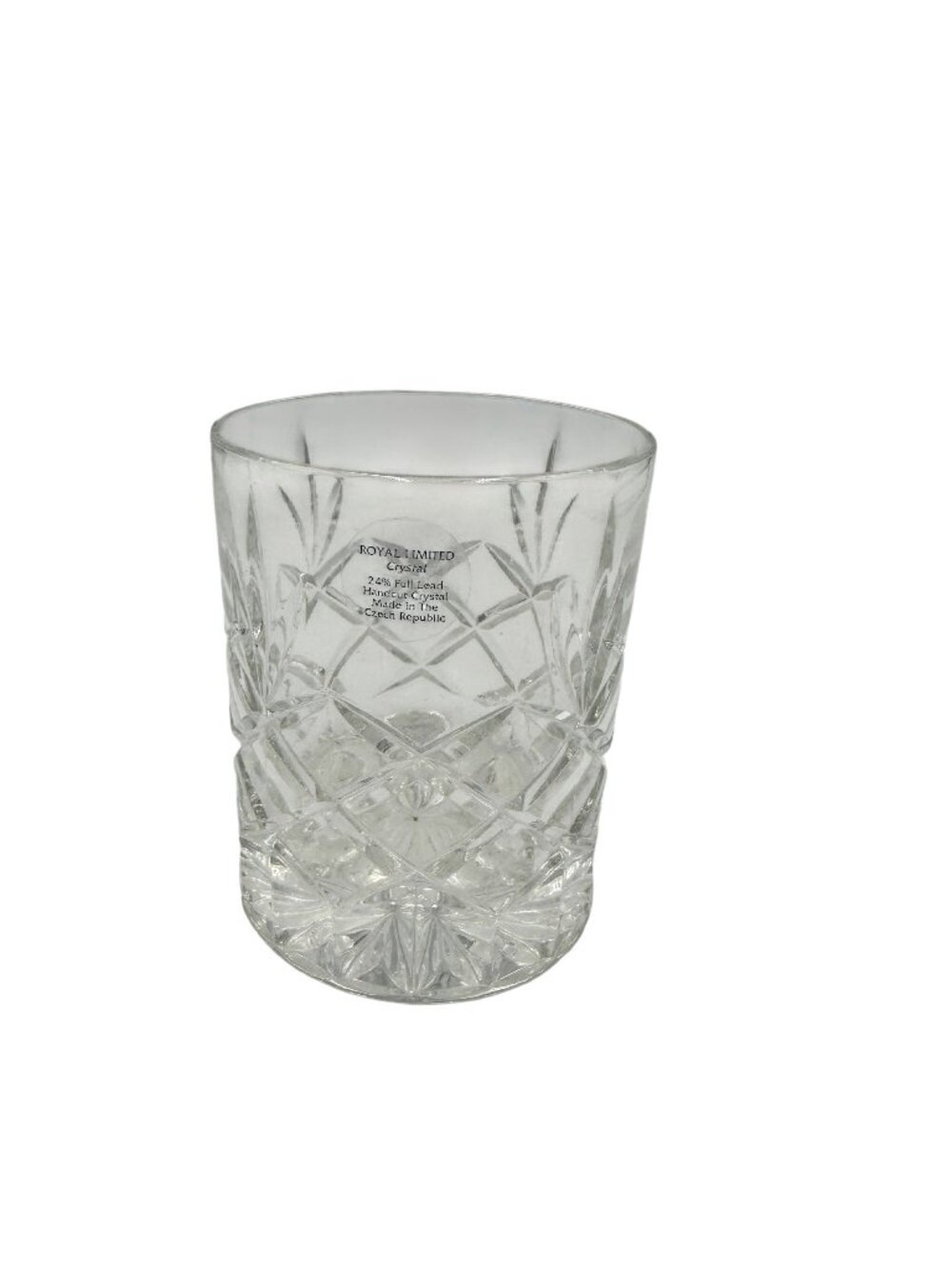 Royal Limited Handcut Crystal 24% Lead Whiskey Glass Czech Republic Elegant